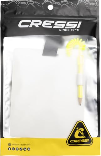 CRESSI Unisex-Adult Writing Slate 150x127mm S Wrist Board für die Unterwasserkommunikation, Weiß/Schwarz
