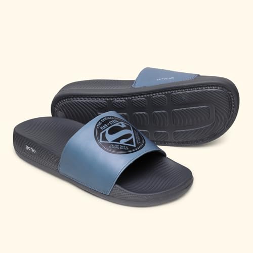 Image of YOHO Sliders for Men | Comfortable and Lightweight Slides | WB Cartoon & Comic Characters: Batman,Superman,Tom & Jerry,Rick & Morty,Big Bang Theory, Friends and Scooby Doo for Boys