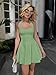 Kaximil Women's Sexy Halter Ruffle Hem Mini Dress Ruched Waist Corset Short Party Dresses, Small, Pea Green