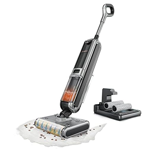 uwant X100 Cordless All in One Wet Dry Vacuum Cleaner and Mop, Double Roller Brush, Self-Cleaning, 44 Mins Long Run Time for Hard Floors ，Smart to Clean Tough Dirt and Pet Hair