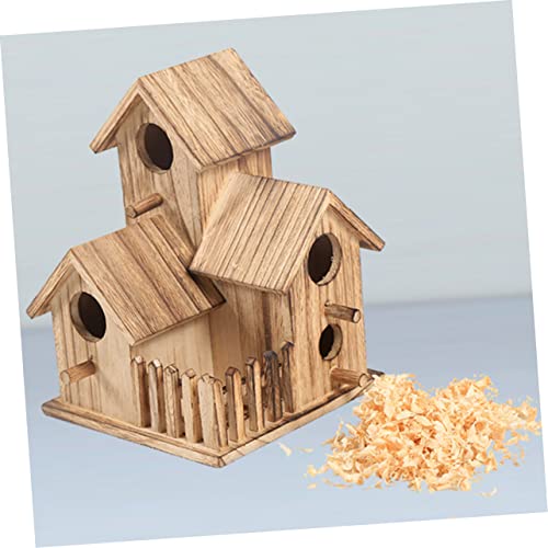 Cabane pour oiseaux de jardin HEMOTON en bois clair de qualité - 4