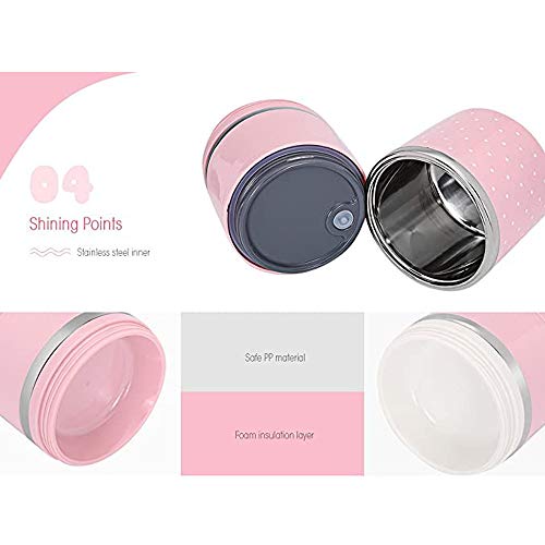 Fiambrera bento box de acero inoxidable REYG con tazones redondos apilables aislados de 3 capas 8