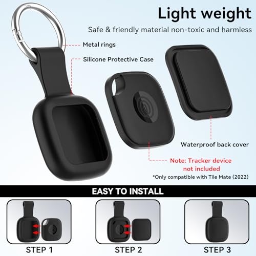 DLENP for Tile Tracker Case with Keychain, 2-Pack Holder for Tile Mate 2022 - image 6