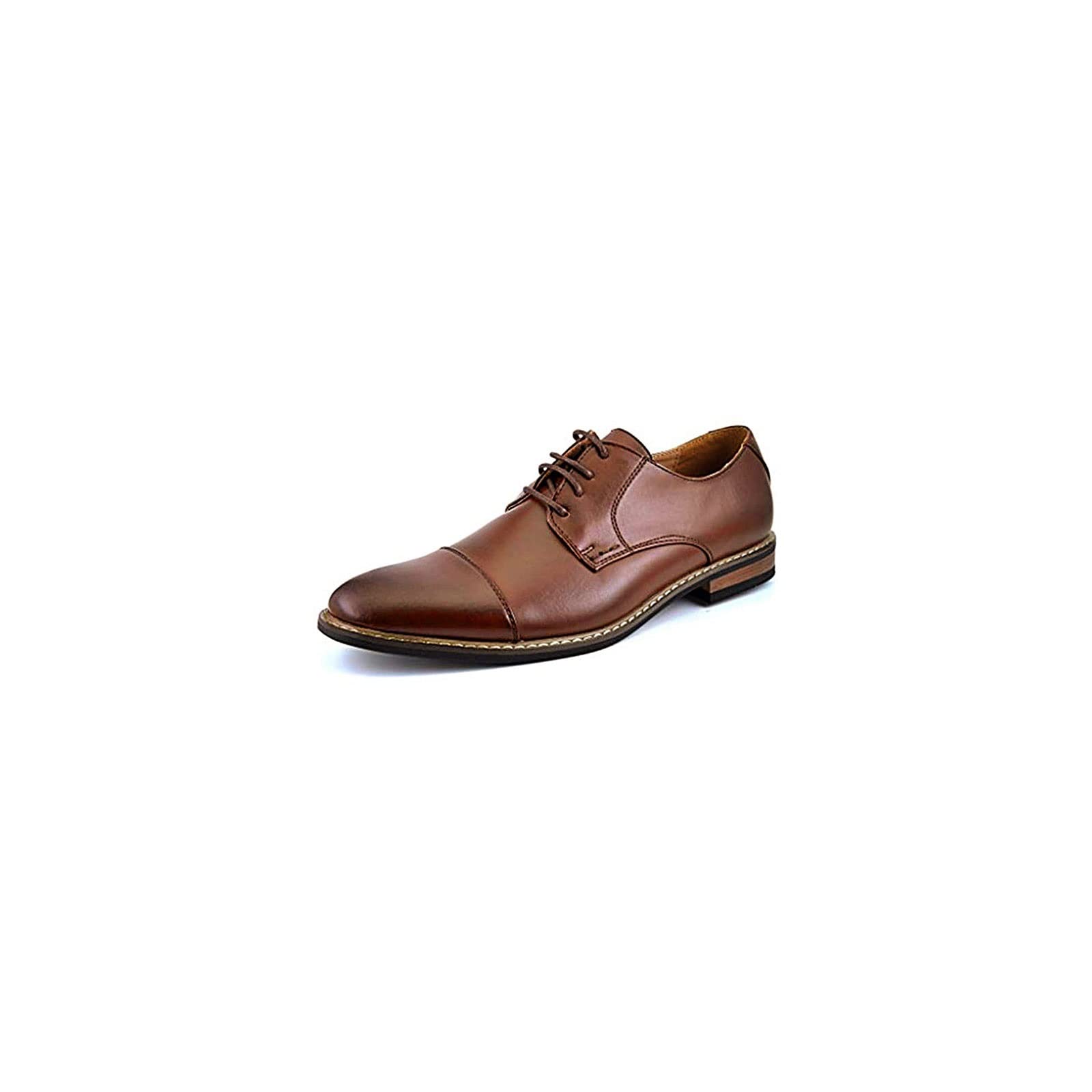 Oxford-Schuhe für Herren, klassisch, elegante Oxford-Schuhe mit Flügelspitze, Schnürung, lässig, Hochzeit, Büro, Herren (Braun 41,5 UK)