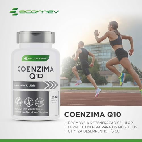 Coenzima Q10 + L Triptofano 500mg Ubiquinol Puro 100% Absorção 120Cápsulas Ecomev