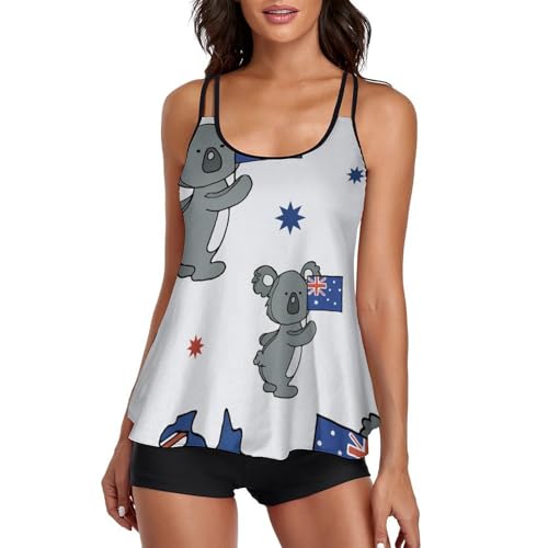 Maillot de bain tankini robe de plage motif raton laveur aux finitions haut de gamme