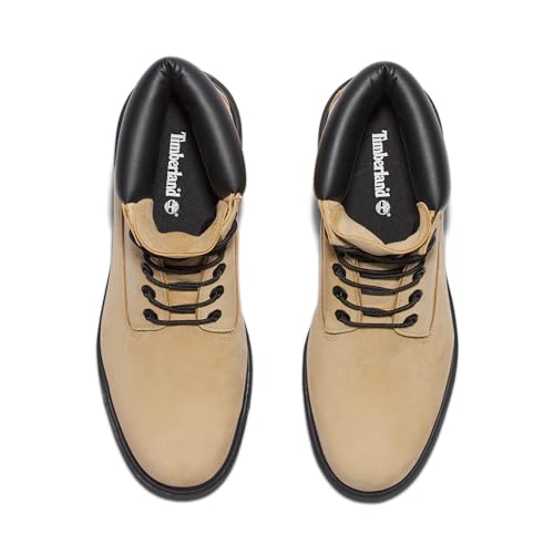 Timberland Men's 6 Inch Basic Waterproof Boots with Padded Collar Fashion, Moonstone, 9