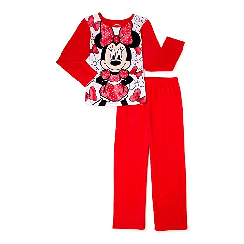 Disney Little Girls Minnie Mouse 2 Piece Pajamas Sleep Set (4-5) Red