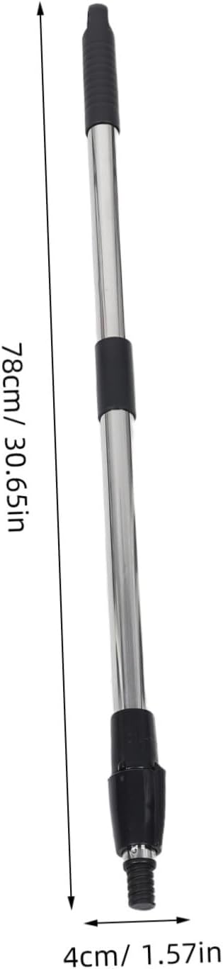 Lurrose 2 Sets Stainless Steel Extendable Mop Handle Replacement with Threaded End 2-Section Telescopic Mop Stick for Household and Commercial Use Easy Storage and Portability