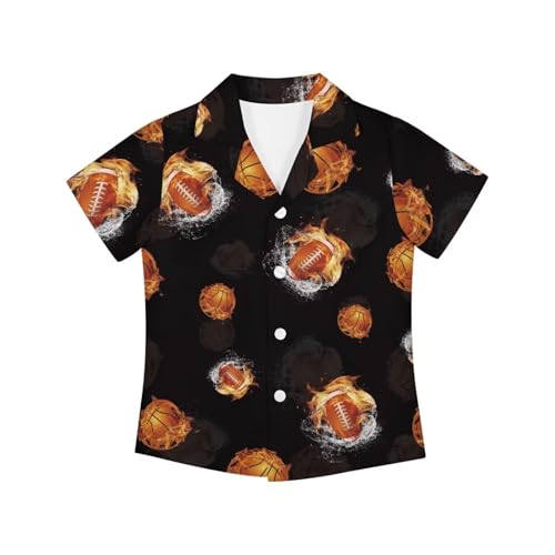 Boys Hawaiian Shirts Graphic Printed Casual Button Down Short Sleeve Summer Beach Shirt