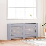 La cubierta para radiador resistente y duradera está hecha de MDF con acabado de pintura a base de agua y cuenta con un diseño moderno de listones que se adapta a cualquier decoración.