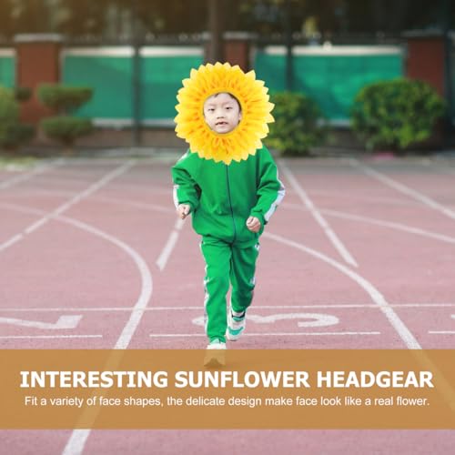 Vicasky Sunflower Head Cover for Kids Fun Sunflower Costume Accessory for Parties Festivals and Role Play Easy to Wear Perfect for Nursery and Outdoor Activities2