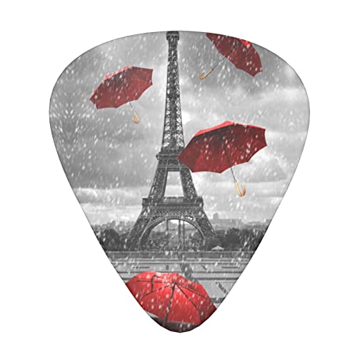 Ensemble de 12 médiators de guitare tour Eiffel avec parapluie rouge pour guitare acoustique, guitare électrique… - Les Beatles, Paul McCartney, John Lennon, RIngo Starr, George Harrison Ensemble de 12 médiators de guitare tour Eiffel avec parapluie rouge pour guitare acoustique, guitare électrique…