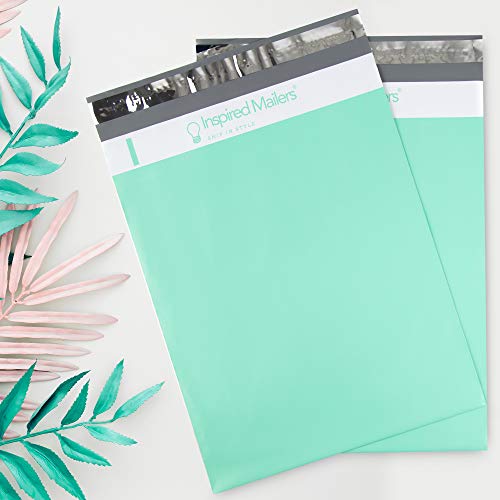 Image of Inspired Mailers - Poly Mailers 10x13-100 Pack - Mint Green Poly Mailers - Shipping Envelopes for Clothing - Poly Bags for Shipping - Poly Mailer Bags - Mailing Envelopes
