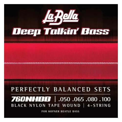 La Bella 760NHBB/Hofner Beatle Bass/050-100/Black Nylon Tape Wound