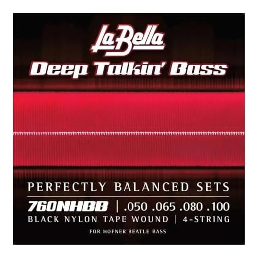 La Bella 760NHBB Deep Talkin' Beatle Bass Black Nylon Tapewound Bass Guitar Strings - .050-.100