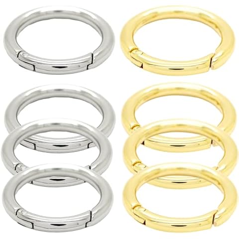 8 Pcs Spring O Rings Round Carabiner Clip 34mm O Ring Spring Snap Hooks Clips Push Open Gate Hook Buckle for Bags Purses Keychain Tent Handbag DIY Craft Making Cover