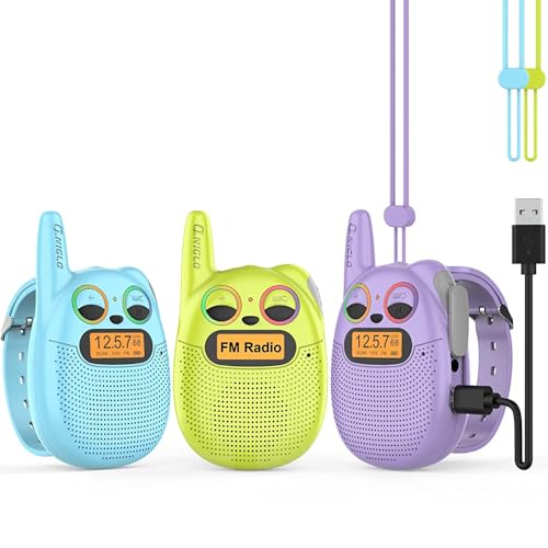 Talkie-walkie enfants 2-5km rechargeable Q136 avec radio FM pour le camping