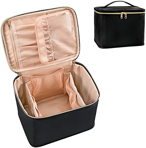 OCHEAL Makeup Bag, Large Travel Cosmetic Bags for Women Washable Make Up Bag Organizer Train Case -Large,Black