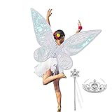 ☑Calidad de la luz: el material de organza es liviano, no se envejece ni se desvanece fácilmente, los accesorios para disfraces de Fairy Wings son suaves y cómodos de usar y se pueden reutilizar durante mucho tiempo.