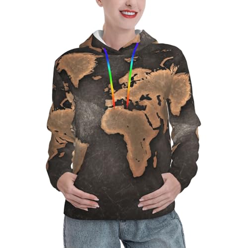 Sweat à capuche rouille EdWal pour femme coupe ajustée