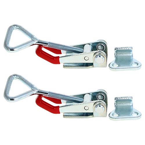 Utoolmart トグルクランプ 引っ掛け型 保持能力220kg 高炭素鋼 ブルー亜鉛メッキ GH-4002 クイッククランプ ワンタッチ ハンドル式 リリーストグルクランプ クイック メタル ミニ トグル 溶接加工 リベット打ち加工 治具加工用