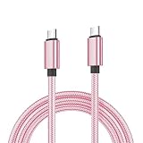 明誠 USB Type C 充電ケーブル USB C to C PD60W対応【長さ2m】急速充電 iPhone 16 充電ケーブル USB Type-C to Type-C 高速データ転送 USB2.0 高耐久 ナイロン編み素材 MacBook Pro、iPad、iPhone 16 Pro Max、iPhone 15、Galaxy等USB-C機種対応(2m、ローズゴールド)