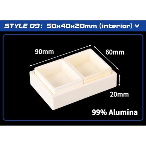 Zestaw tygli do spalania tlenku glinu o wysokiej temperaturze, 10 szt. form do analizy laboratoryjnej (90 x 65 x 30 mm), idealne do eksperymentów w wysokiej temperaturze i testowania próbek