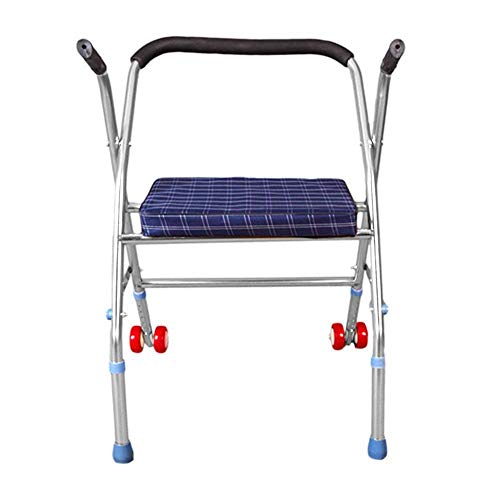 Déambulateur médical à roulettes acier siège senior 150kg - 3
