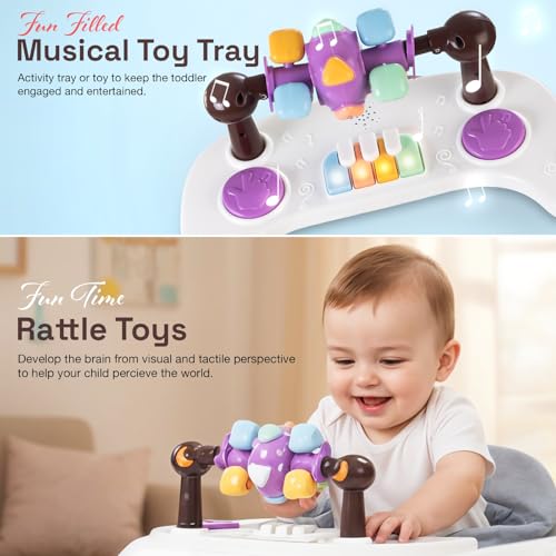 Image of Baybee 2-in-1 Convertible Baby Walker with Push Walker Mode, Foldable Design, Musical Toy Bar & Safety Stopper - Walker for Kids for 6 to 18 Months, Baby Walkers for 6-18 Month Baby Boy & Girl (Brown)