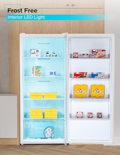 Image of BLACK+DECKER 21 Cu. Ft. Convertible Freezer Refrigerator, Upright Freezer or All Fridge with Glass Shelves, Reversible Door, R600a Refrigerant, ENERGY STAR rated, Frost Free, BUC2100JW, White