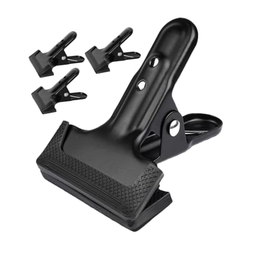 HOMSFOU Photography Backdrop Clamps Set 4pcs C-clamp Background Retaining Clips Black for Use