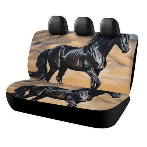 Housses de siège de voiture motif cheval pour SUV et camion noir