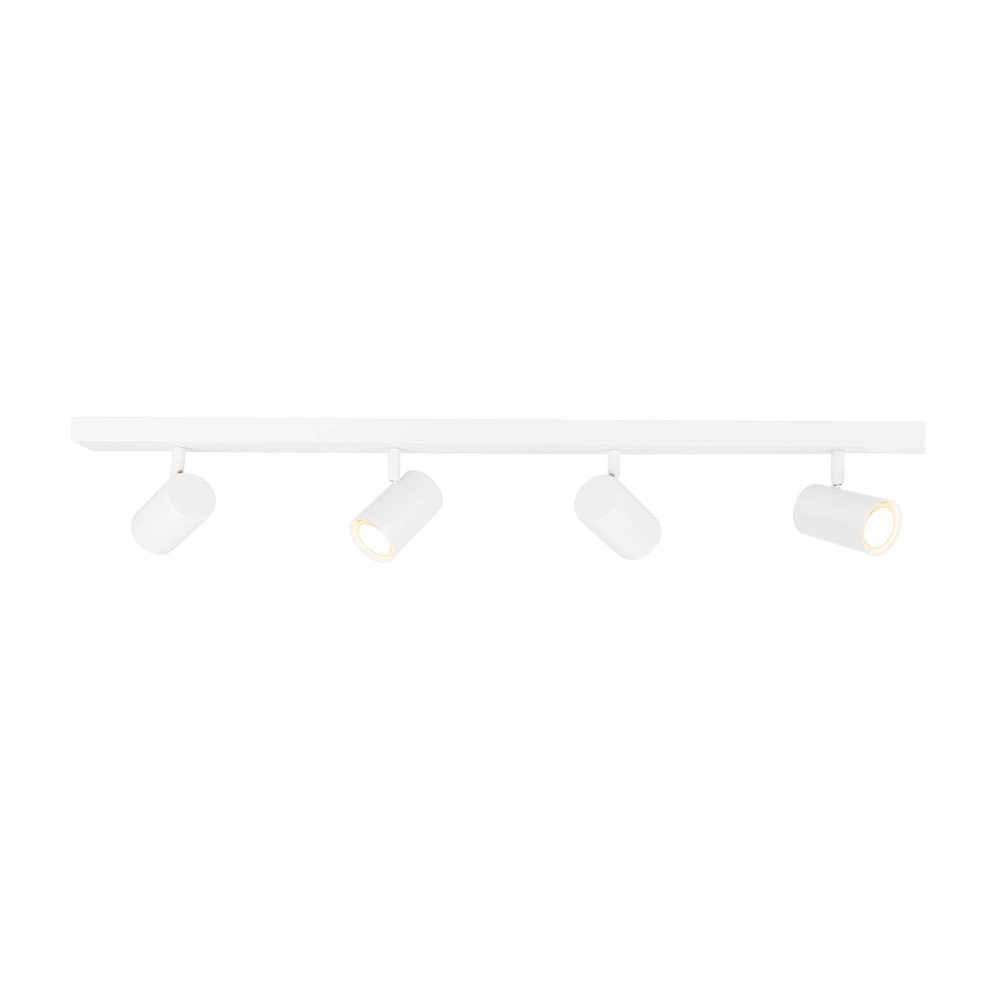 Ledvion - LED Ceiling Spotlight, White 4-Light, Dimmable, 5W, 2700K, Rectangular, GU10 Fitting, IP20, Tiltable, Includes GU10 Lamp