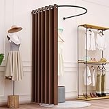 Kleiderladen-Anproberaum, U-förmiger Umkleideraum Für Einkaufszentren, Boutiquen Und Büros, Inklusive Verdunkelungsvorhang(Brown,80x80cm)