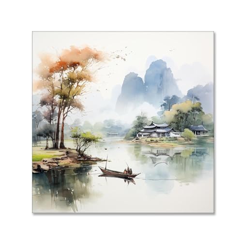 Tableau nature paysage haute définition poster forêt impression sur toile durable 30x30 cm