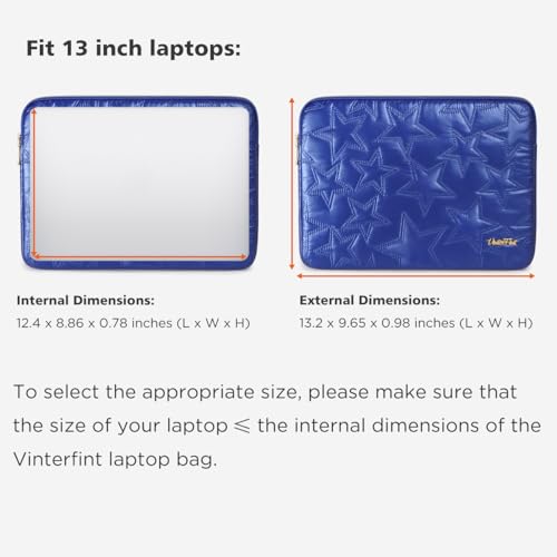 Vinterfint 13 inch Laptop Sleeve Case for 13" MacBook Air M5 / M4, 13" MacBook Neo/Pro, 13" Latitude 5350/7320/7350, 13.4" Dell XPS 13, 13" ThinkPad X13 Gen / L13 Gen 5, HP Laptop Bag Cover, Blue by Vinterfint - Used condition - Image 6