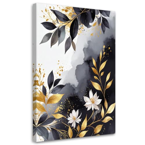 Lienzo moderno de hojas botánicas para decorar el salón con elegancia natural