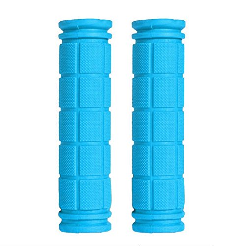 Delight eShop Handlebar Grips (120mm), Rubber Handlebar End Grips for MTB BMX Road Mountain Bike (1 pair) (Sky Blue)