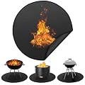 36''Under Fire Pit Mat, Round Grill Mat for Outdoor Grill Deck Protector for Fire Pits,Outdoor Fireplaces, Patio,Grass, Stove Bonfire, Reusable Oil-Proof and Waterproof Fireproof Grill Mat