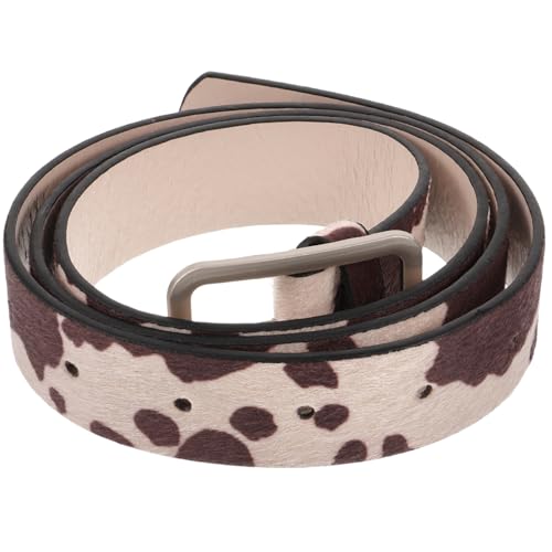 Gatuida Cow Print Belt, Adjustable PU Leather Western Belt for Women, Animal Print, 39.37 x 1.14 Inches
