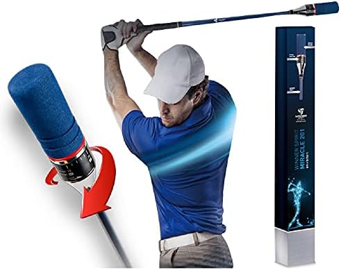 WINNER SPIRIT Miracle 201 Patented Golf Swing Training Aid Adjustable Speed Controller for Each Club Speed Power Up Increase Distance Warmup Warm Up Practice Stick Rhythm Tempo Strength Trainer
