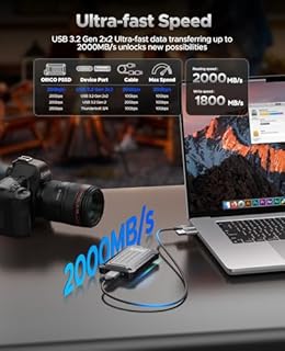 ORICO 1TB SSD portatile fino a 2000MB/s USB 3.2 Gen 2x2 Unità a stato solido esterna, design in lega di zinco, resistenza all'acqua e alla polvere per professionisti all'aperto, fotografia - MINI20