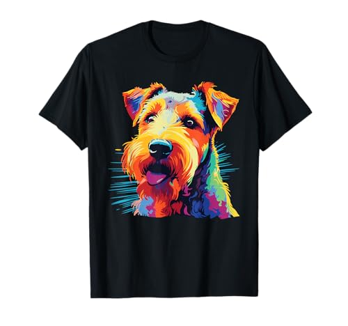 Watercolor Colorful Welsh Terrier Dog T-Shirt