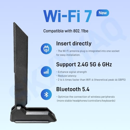 Image of for ASUS WiFi 7 Antenna Magnetic 2.4G 5G 6G WiFi 6E WIFI7 for ROG Strix Z790 Z790-E Z790-A Z790-F Wi-Fi 7 Gaming Motherboard PC Desktop Computer with New Interface (Black)