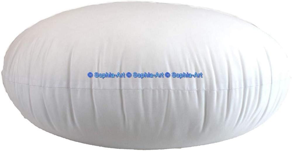 Sophia Art Round Floor Pillow Cushion Patchwork Pouf Ottoman Vintage Indian Foot Stool Bean Bag Floor Pillow Cover Home Decor Living Room Ottoman Bohemain Pillows (Stuffer Filler, 32 Inch)