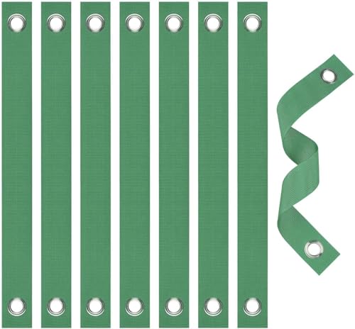 Vertes Larges Attache Arbre 8 Pièces 3,8 x 40cm Nylon Liens de Jardinage pour Ligatures, Résistantes Au Vent et à La Pluie, pour Plantes de Jardin, Aux Branches d'Arbres Fruitiers et Aux Tuteur