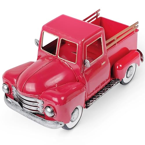 Vintage Red Metal Trucks Decoration Red Truck Christmas Holiday Decor