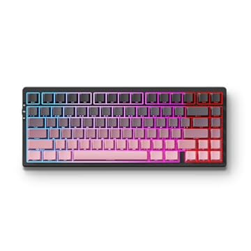 Teclado mecânico sem fio G75 Pro, layout de 75%, montagem em junta, amortecimento de 5 camadas, retroiluminação RGB, 2,4 GHz/BT/modo triplo com fio, troca quente (preto rosa, Matcha Latte)