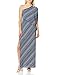 Produktbild Halston Damen Assymetric Sleeve Stripe Printed Gown Kleid für besondere Anlässe, Marineblau/Kreide, 34